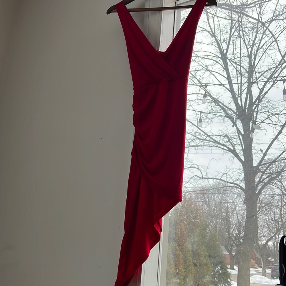 BCBG Red Asymmetrical Dress
